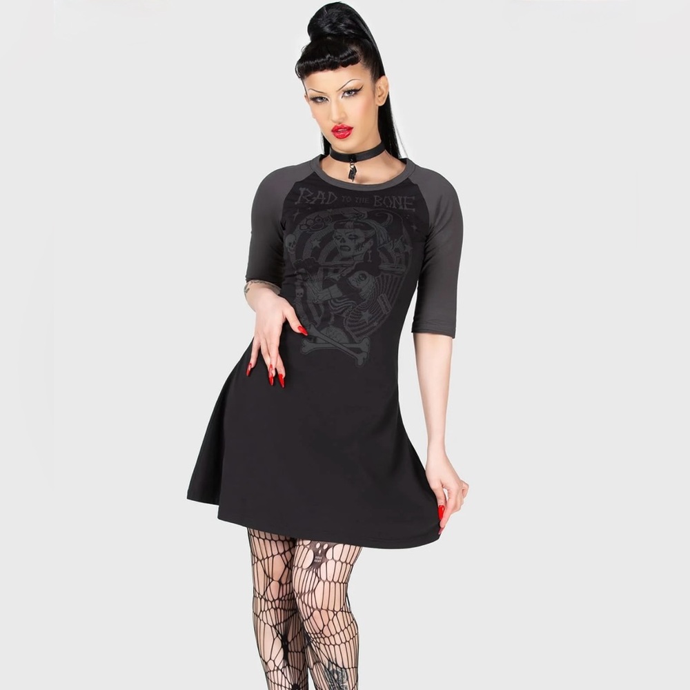 Killstar Bad 2 the bone raglan dress